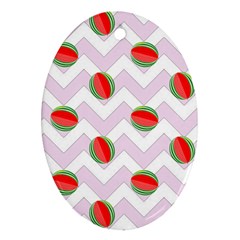 Watermelon Chevron Ornament (oval) by snowwhitegirl