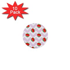 Watermelon Chevron 1  Mini Buttons (10 Pack)  by snowwhitegirl