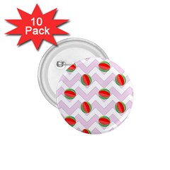 Watermelon Chevron 1 75  Buttons (10 Pack) by snowwhitegirl