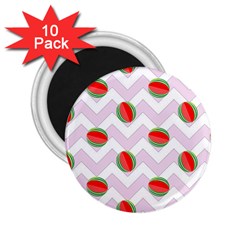 Watermelon Chevron 2 25  Magnets (10 Pack)  by snowwhitegirl