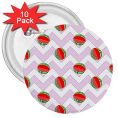 Watermelon Chevron 3  Buttons (10 Pack)  by snowwhitegirl