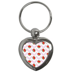 Watermelon Chevron Key Chains (heart)  by snowwhitegirl