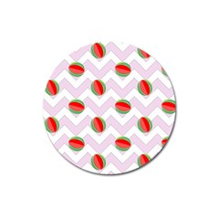 Watermelon Chevron Magnet 3  (round) by snowwhitegirl