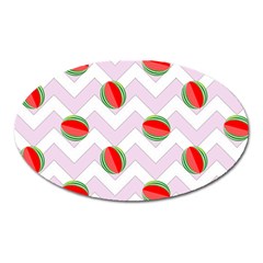 Watermelon Chevron Oval Magnet by snowwhitegirl