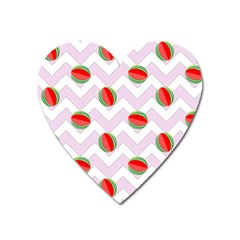 Watermelon Chevron Heart Magnet by snowwhitegirl