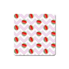 Watermelon Chevron Square Magnet by snowwhitegirl