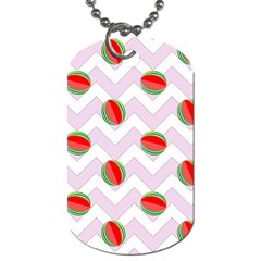 Watermelon Chevron Dog Tag (one Side) by snowwhitegirl