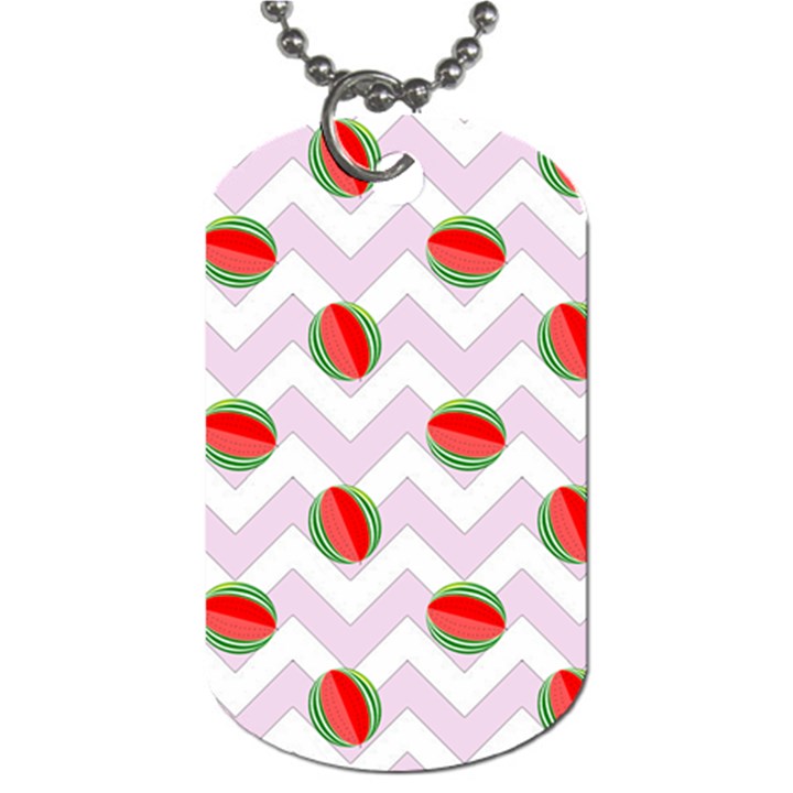 Watermelon Chevron Dog Tag (One Side)