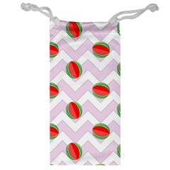 Watermelon Chevron Jewelry Bag by snowwhitegirl