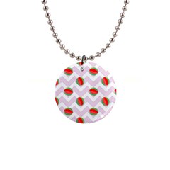 Watermelon Chevron Button Necklaces