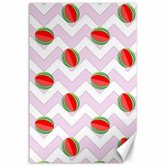 Watermelon Chevron Canvas 24  X 36  by snowwhitegirl