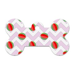 Watermelon Chevron Dog Tag Bone (one Side) by snowwhitegirl