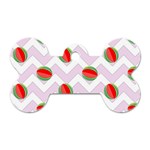 Watermelon Chevron Dog Tag Bone (Two Sides) Front