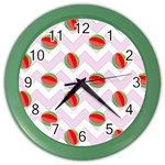 Watermelon Chevron Color Wall Clock Front