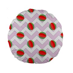 Watermelon Chevron Standard 15  Premium Round Cushions by snowwhitegirl