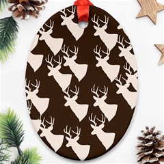 Brown Deer Pattern Ornament (oval) by snowwhitegirl