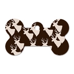 Brown Deer Pattern Dog Tag Bone (two Sides) by snowwhitegirl