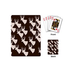 Brown Deer Pattern Playing Cards (mini)  by snowwhitegirl