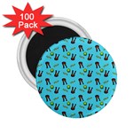 School Girl Pattern Blue 2.25  Magnets (100 pack)  Front