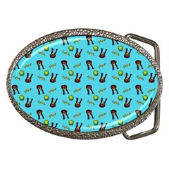 School Girl Pattern Blue Belt Buckles by snowwhitegirl