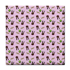 School Girl Pattern Pink Tile Coasters