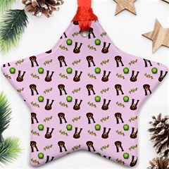 School Girl Pattern Pink Ornament (Star)