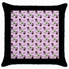 School Girl Pattern Pink Throw Pillow Case (black) by snowwhitegirl