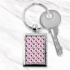 School Girl Pattern Pink Key Chains (Rectangle) 