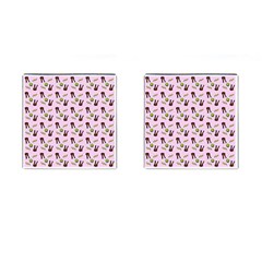 School Girl Pattern Pink Cufflinks (Square)