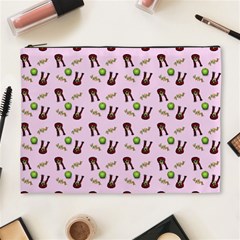 School Girl Pattern Pink Cosmetic Bag (XL)