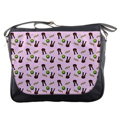 School Girl Pattern Pink Messenger Bag