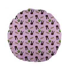 School Girl Pattern Pink Standard 15  Premium Round Cushions