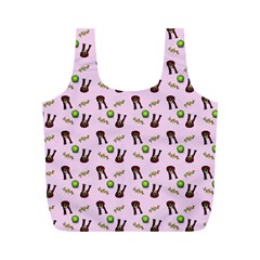 School Girl Pattern Pink Full Print Recycle Bag (M)