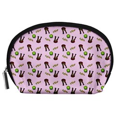 School Girl Pattern Pink Accessory Pouch (Large)