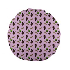 School Girl Pattern Pink Standard 15  Premium Flano Round Cushions