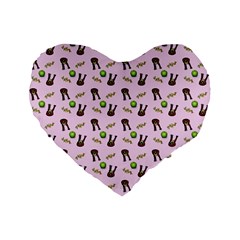 School Girl Pattern Pink Standard 16  Premium Flano Heart Shape Cushions