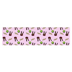 School Girl Pattern Pink Satin Scarf (Oblong)