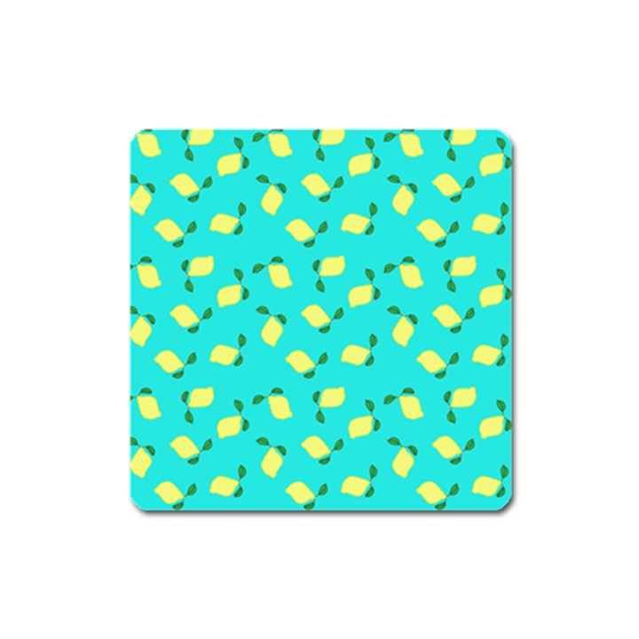 Lemons Blue Square Magnet