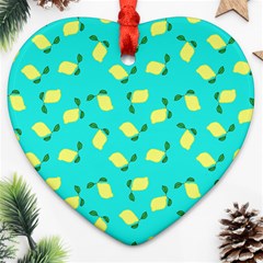 Lemons Blue Heart Ornament (Two Sides)