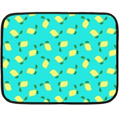 Lemons Blue Fleece Blanket (Mini)