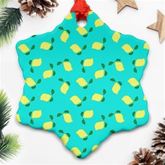 Lemons Blue Snowflake Ornament (Two Sides)