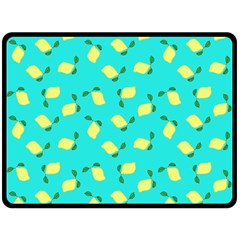 Lemons Blue Double Sided Fleece Blanket (Large) 