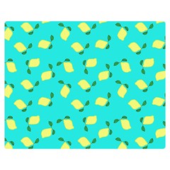 Lemons Blue Double Sided Flano Blanket (Medium) 