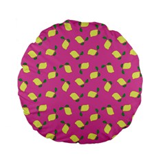 Lemons Pink Standard 15  Premium Flano Round Cushions by snowwhitegirl