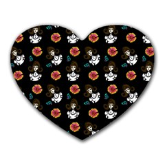 Girl With Dress Black Heart Mousepads by snowwhitegirl