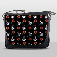 Girl With Dress Black Messenger Bag by snowwhitegirl