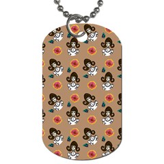 Girl With Dress Beige Dog Tag (one Side) by snowwhitegirl