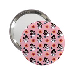 Girl With Dress  Pink 2 25  Handbag Mirrors by snowwhitegirl