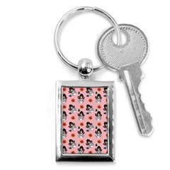 Girl With Dress  Pink Key Chains (rectangle)  by snowwhitegirl