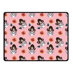 Girl With Dress  Pink Fleece Blanket (small) by snowwhitegirl